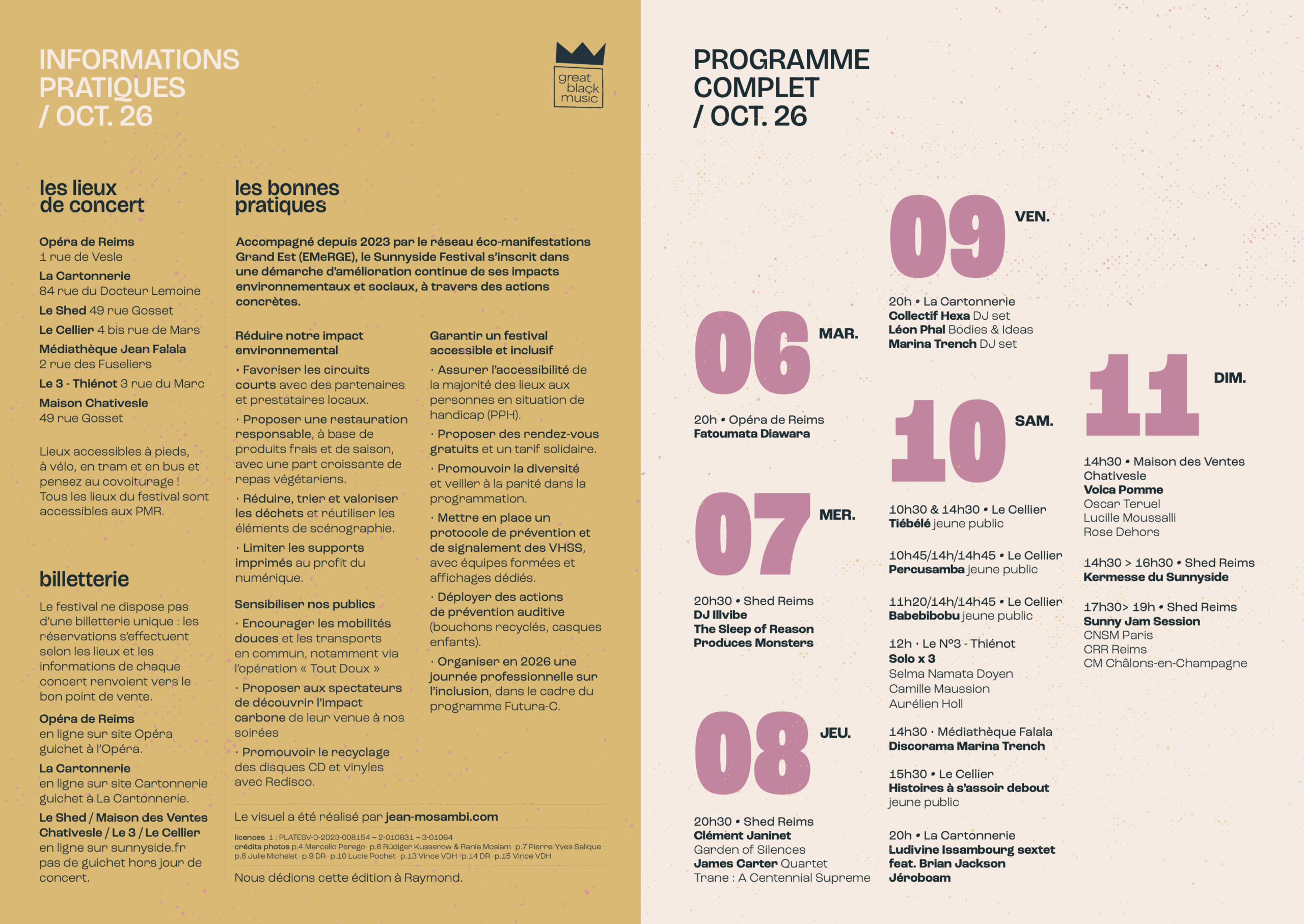 Couverture de la brochure du Sunnyside Festival 2026